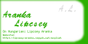 aranka lipcsey business card